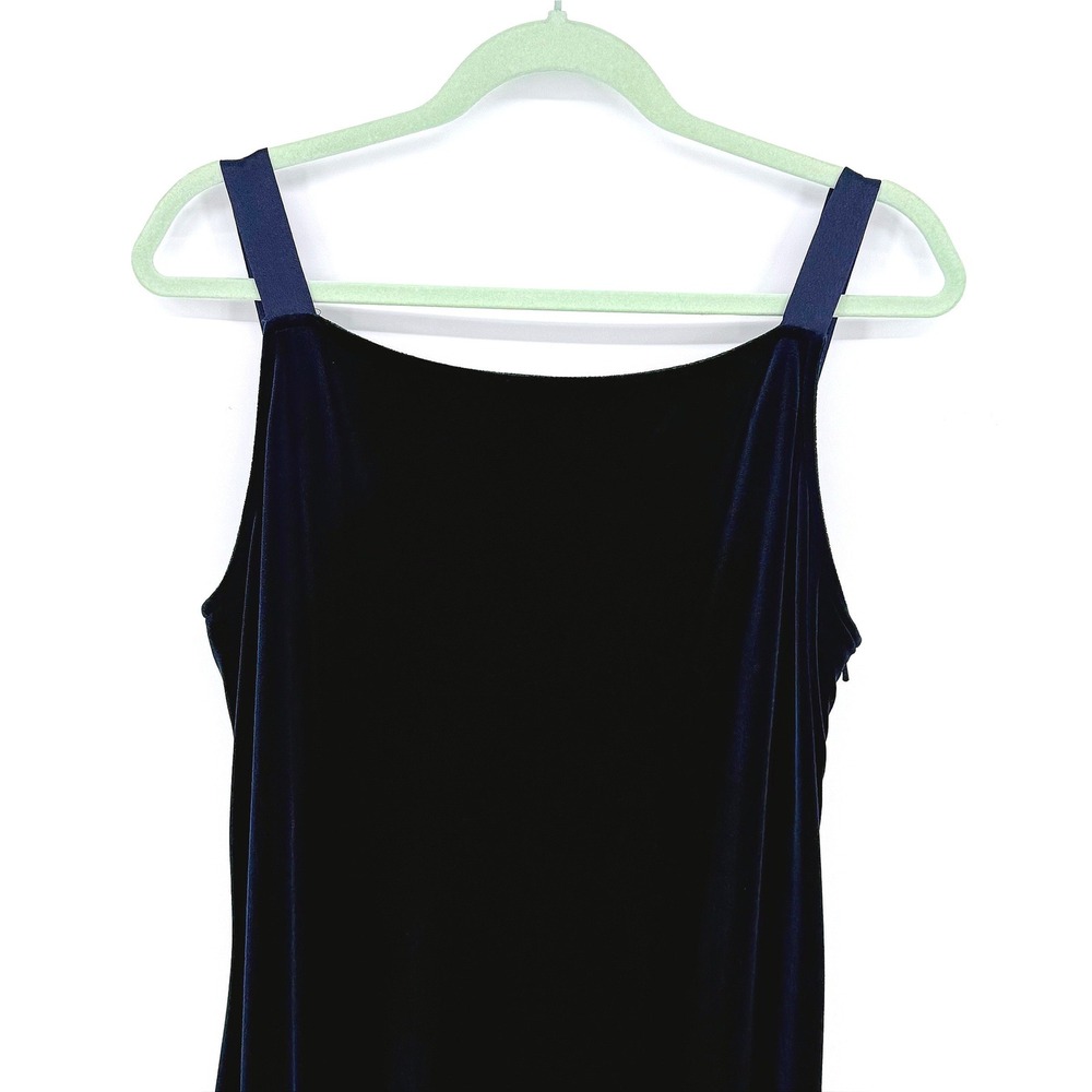 Plaza South Vintage Navy-Blue Velvet Square Neck Maxi Dress Size‎ 14 - Picture 3 of 13